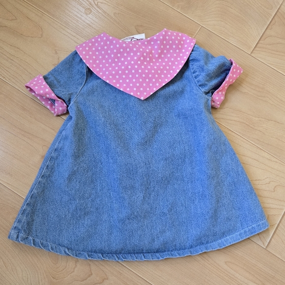 RARE vintage 1990s Storybrook Heirlooms Easter bunny denim pink 2-piece outfit - Picture 4 of 9